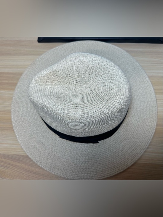 Furtalk Classic Straw Fedora sun Hat with Black Band - Picture 3 of 7
